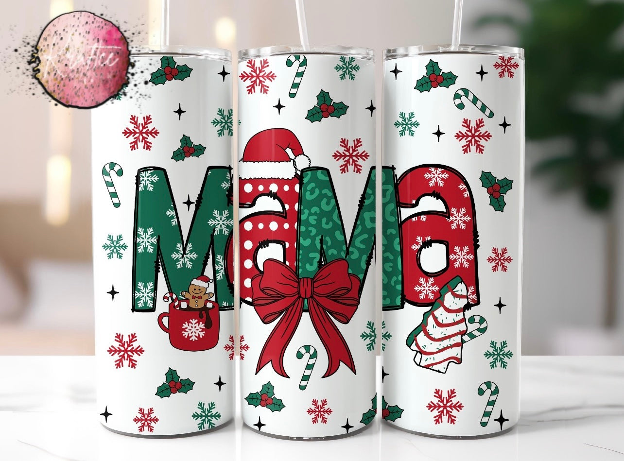 Christmas Mama 20oz Skinny Tumbler
