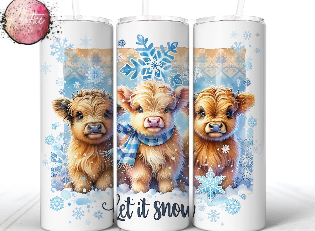 Let It Snow Cows 20oz Skinny Tumbler
