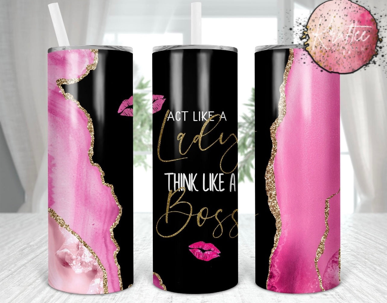 Act Like A Lady 20oz Skinny Tumbler