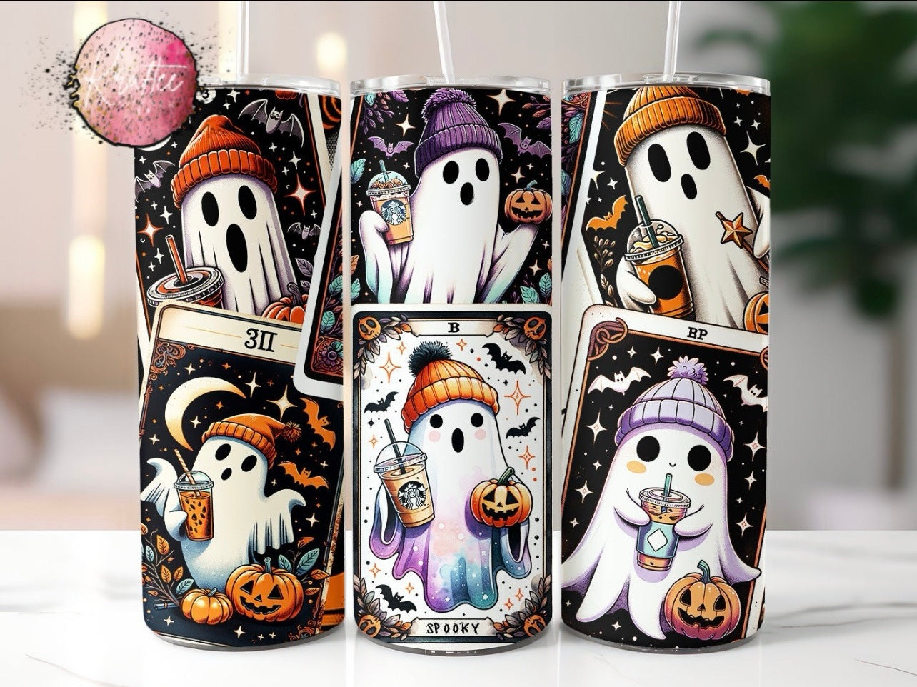 Iced Coffee Ghosts 20oz Skinny Tumbler
