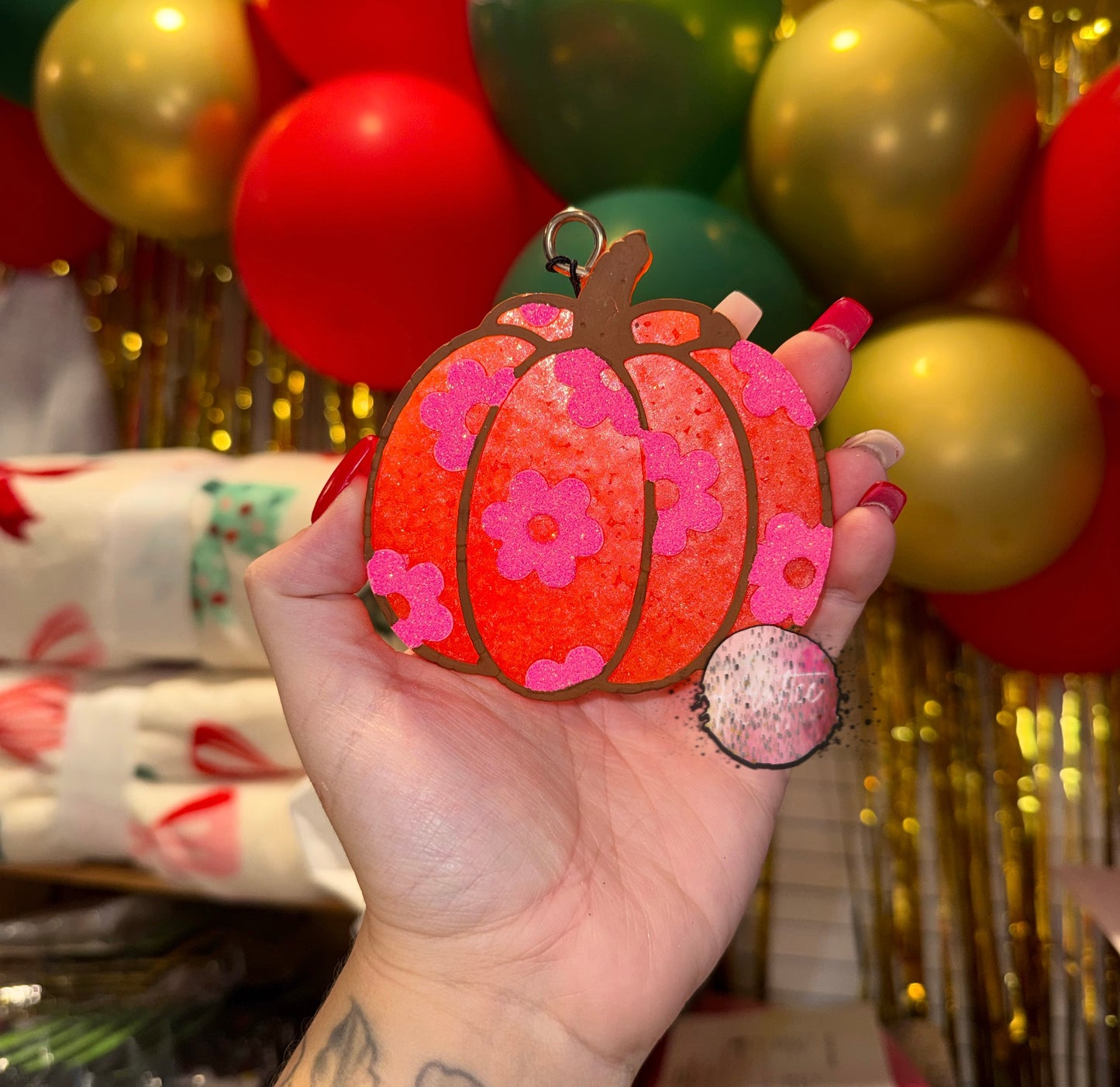 Floral Pumpkin Car Freshie