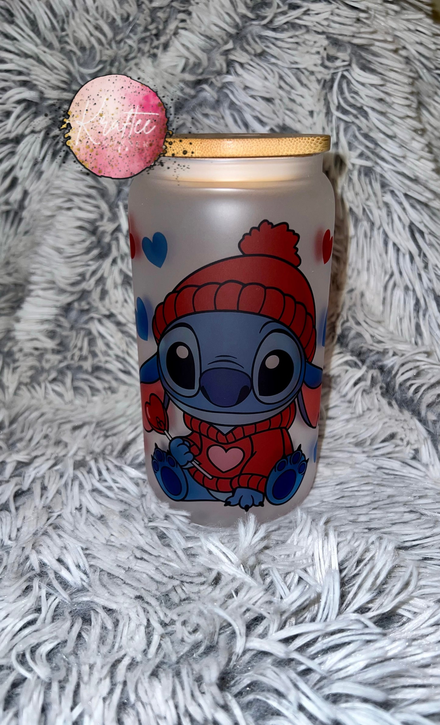 Heart Stitch 16oz Libby Glass