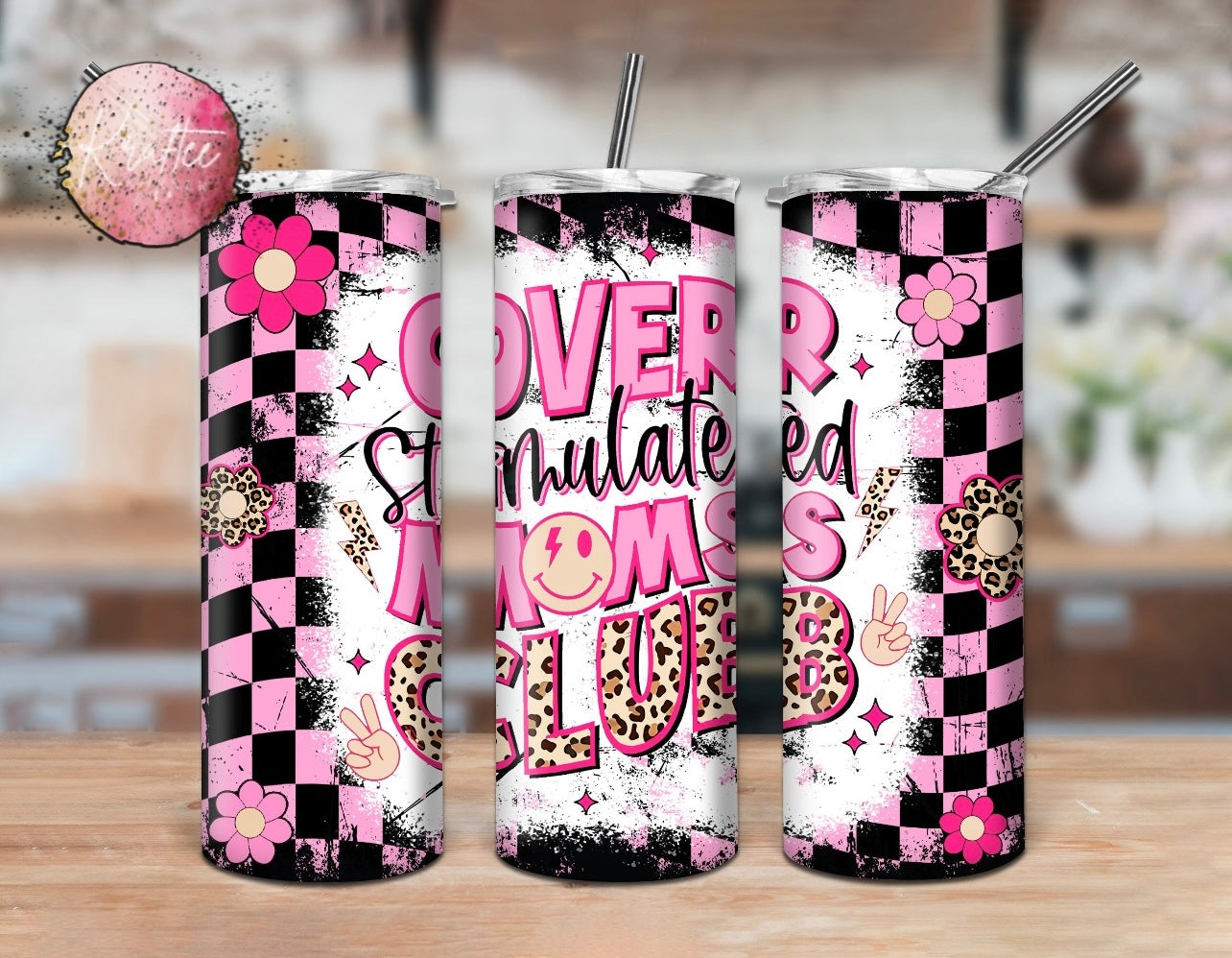 Overstimulated Moms Club 20oz Skinny Tumbler