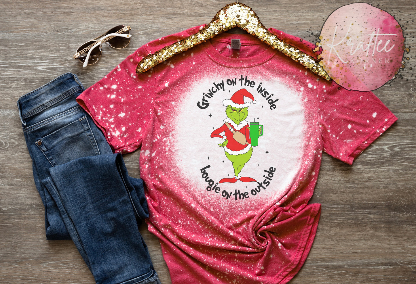 Bougie Grinch Bleached Adult T-shirt