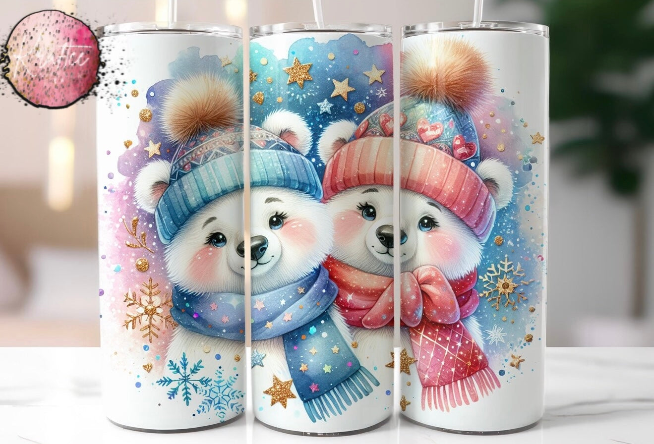 Polar Bears 20oz Skinny Tumbler