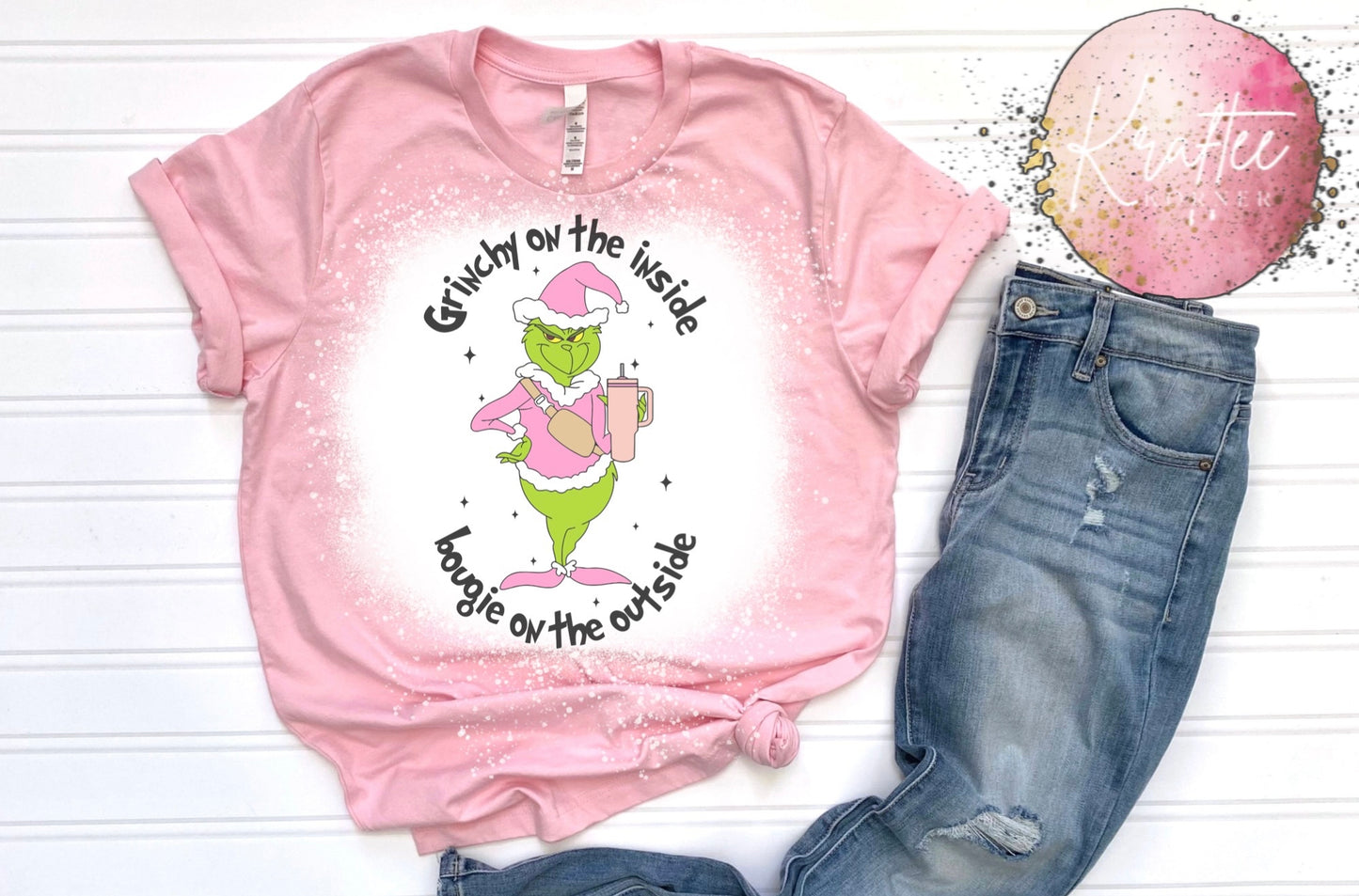Bougie Grinch Bleached Adult T-shirt