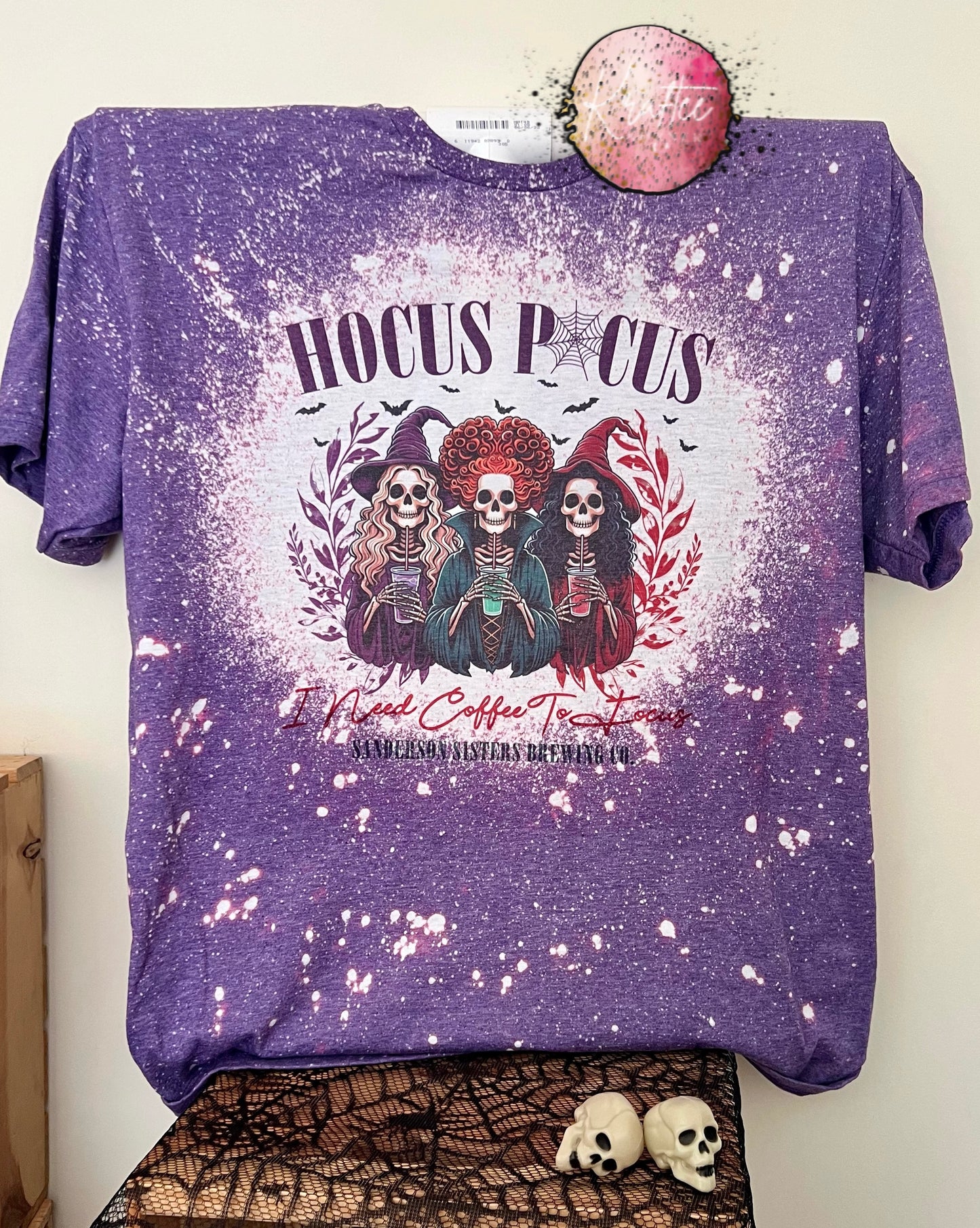 Hocus Pocus Coffee Bleached Unisex T-shirt