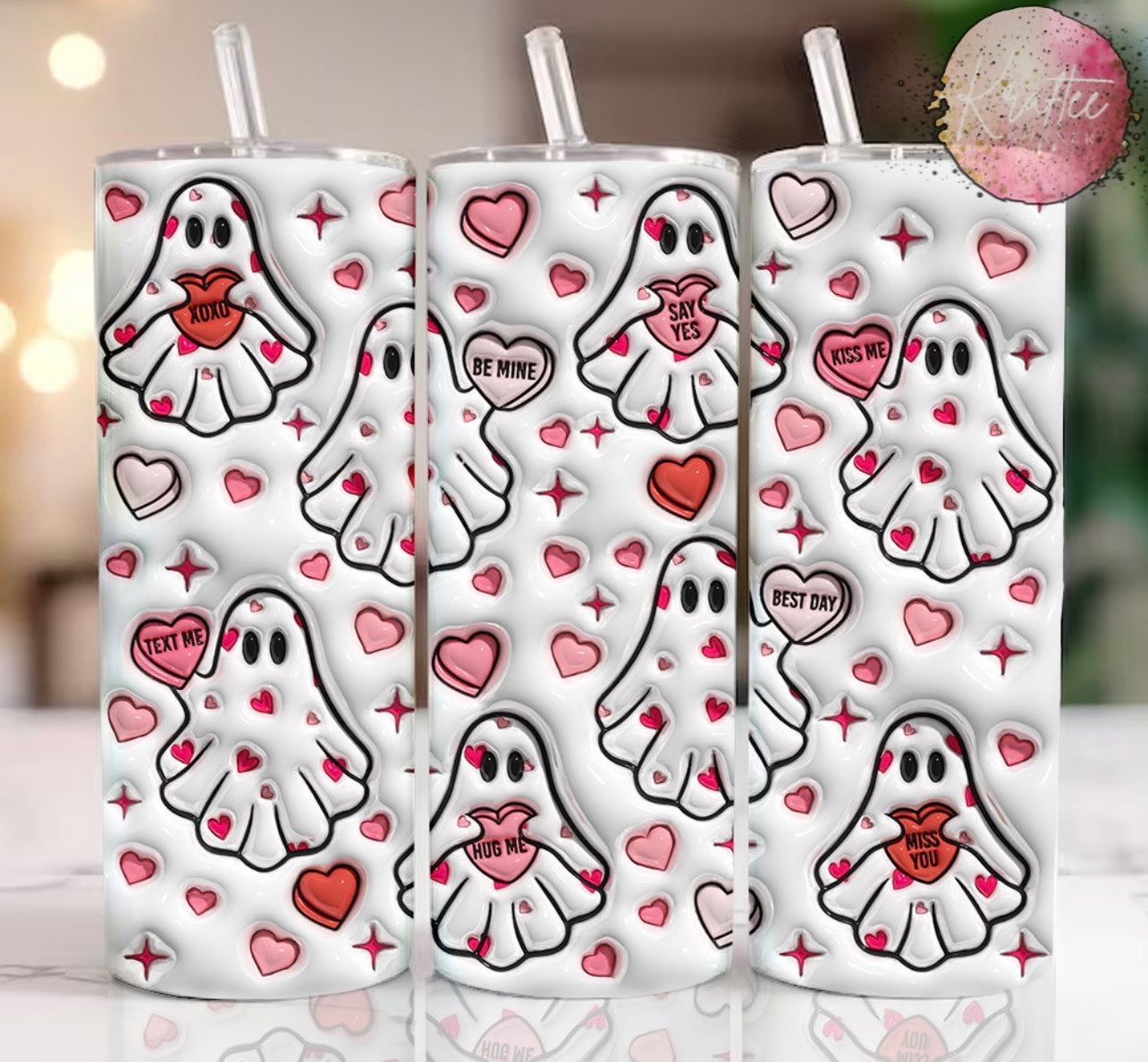 Valentine Ghosts 20oz Skinny Tumbler