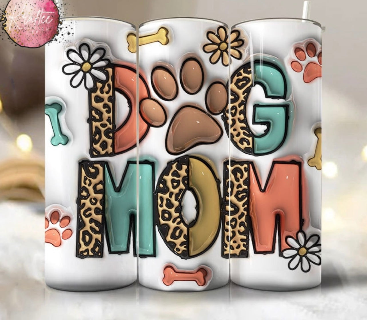 Dog Mom Cheetah 20oz Skinny Tumbler
