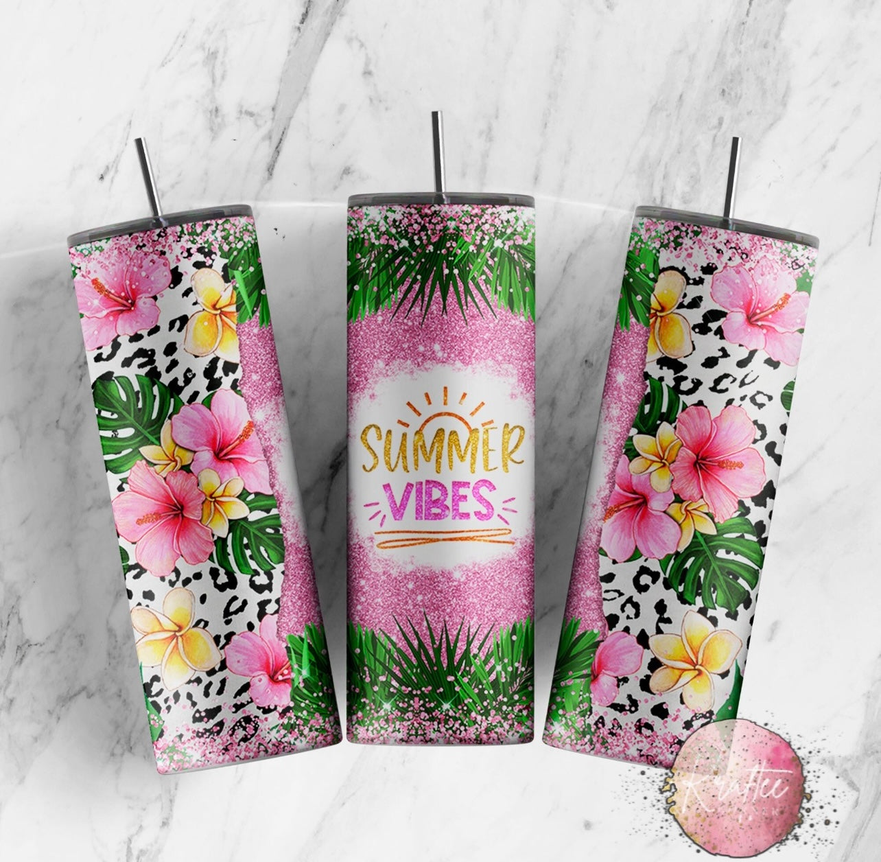 Summer Vibes Hawaiian 20oz Skinny Tumbler
