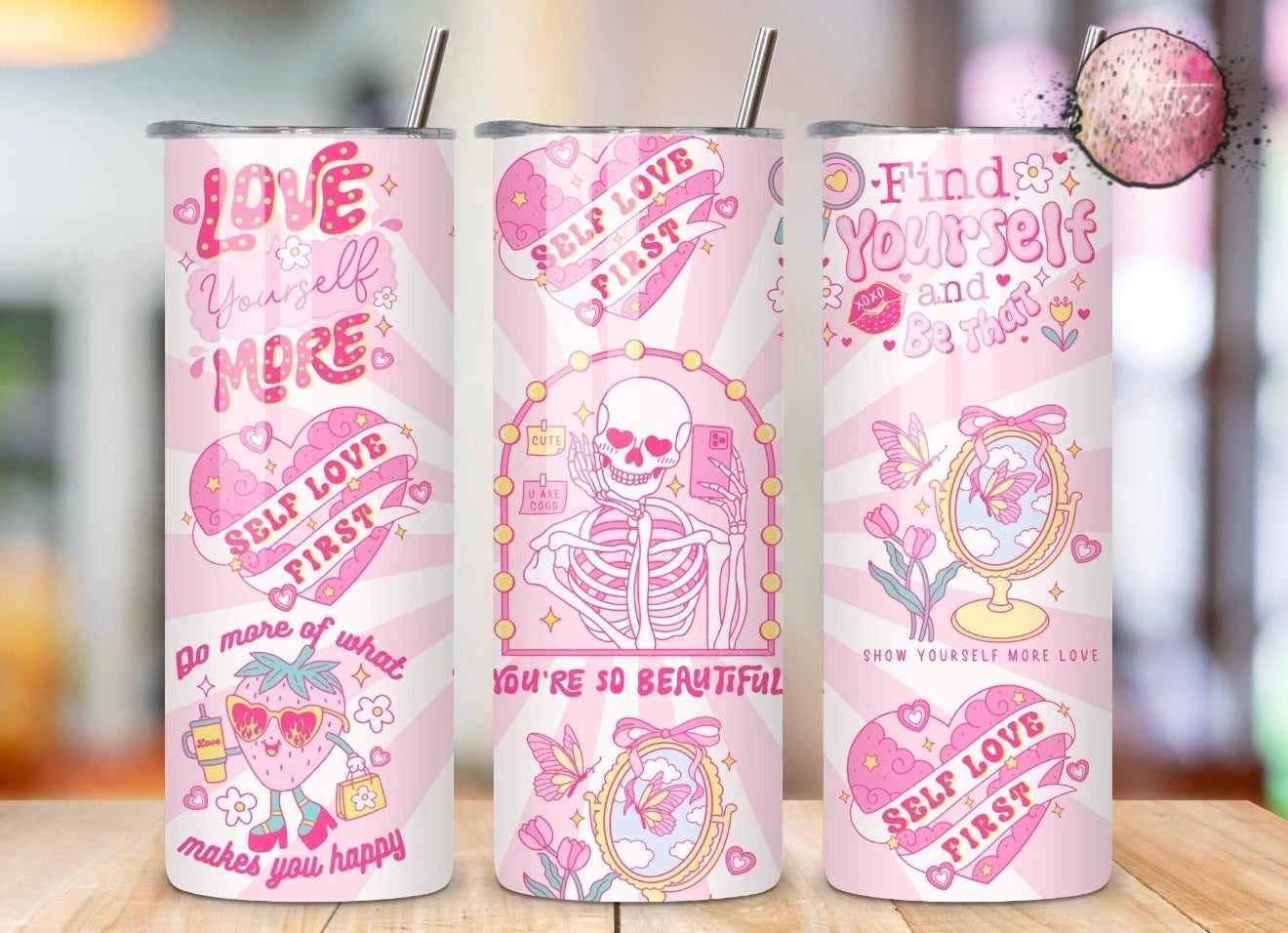 Self Love Skellie 20oz Skinny Tumbler
