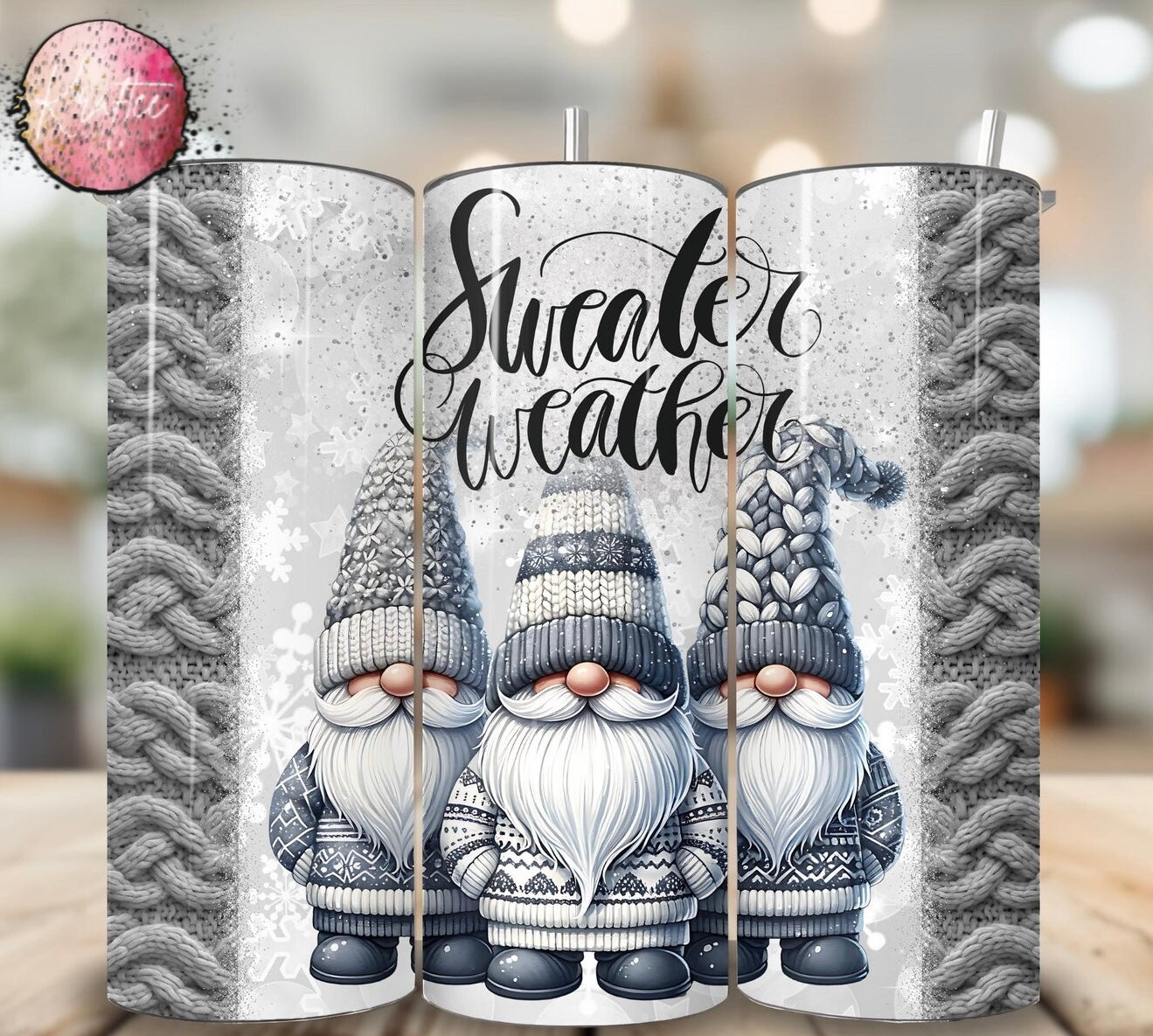 Sweater Weather Gnomes 20oz Skinny Tumbler