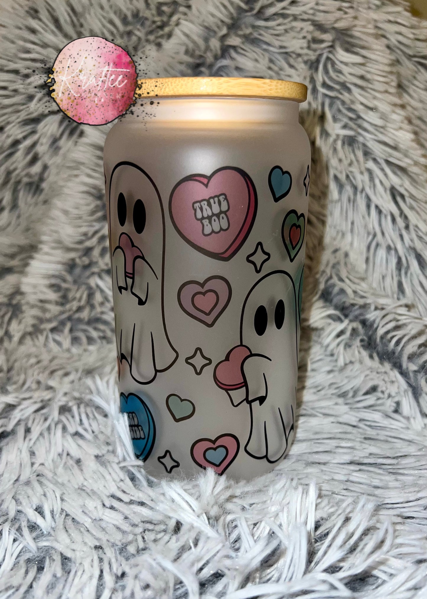 Anti Valentine Ghosts 16oz Libby Glass