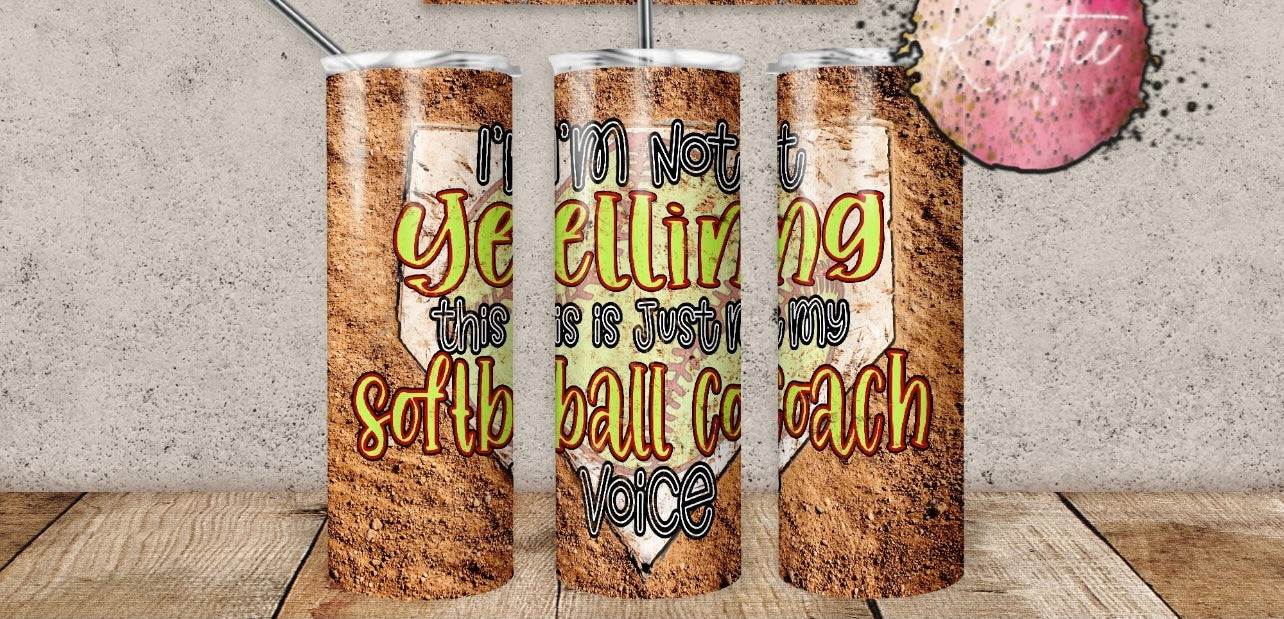 Softball Coach Voice 20oz Skinny Tumbler