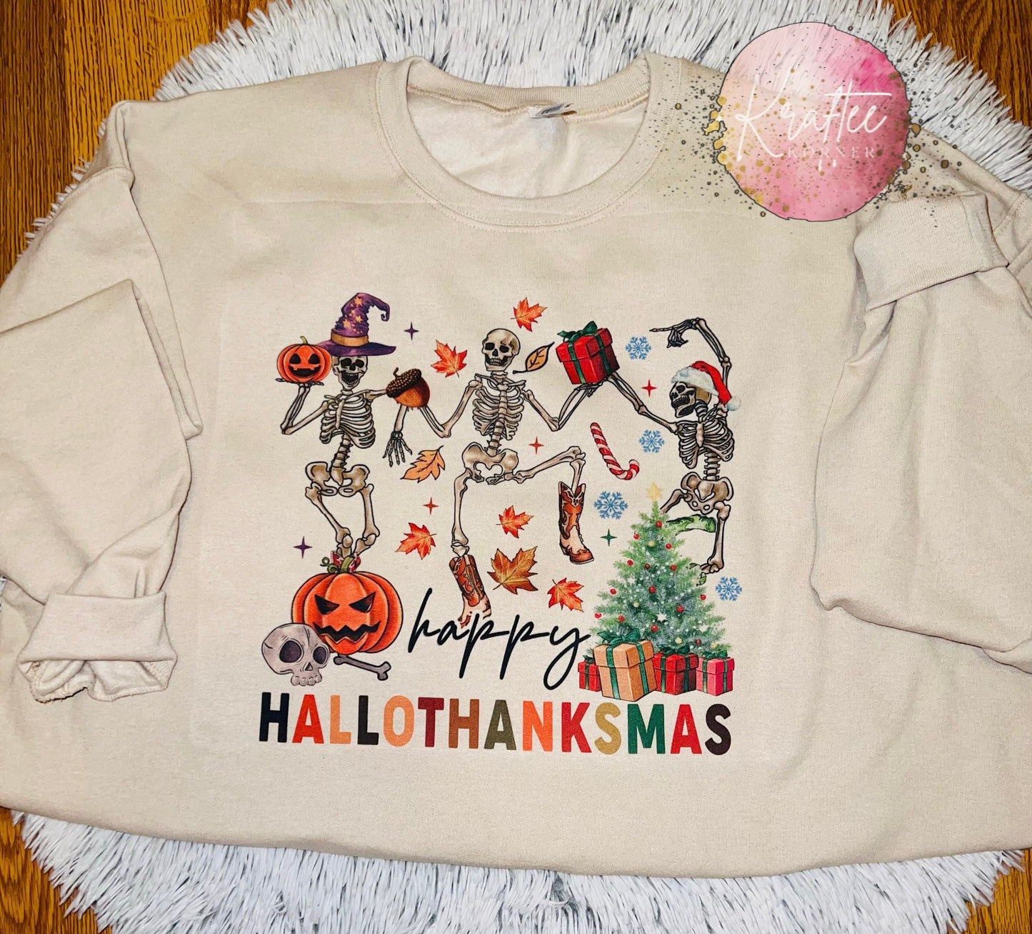 Hallothanksmas Adult Unisex Crewneck Sweatshirt