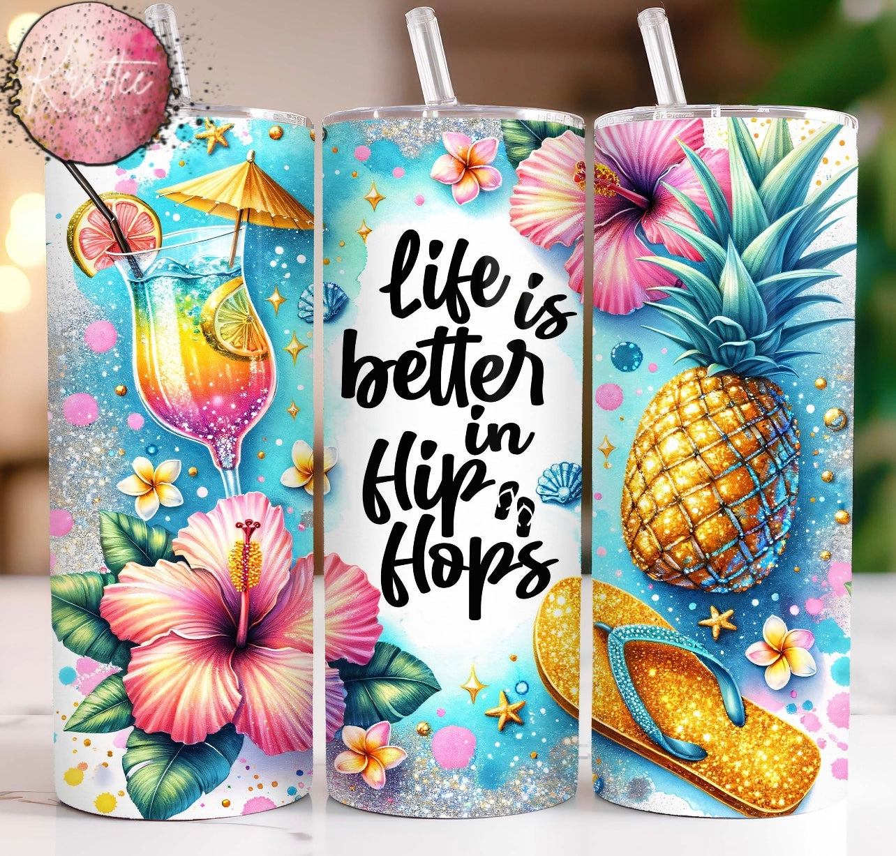 Life Is Better In Flip Flops 20oz Skinny Tumbler