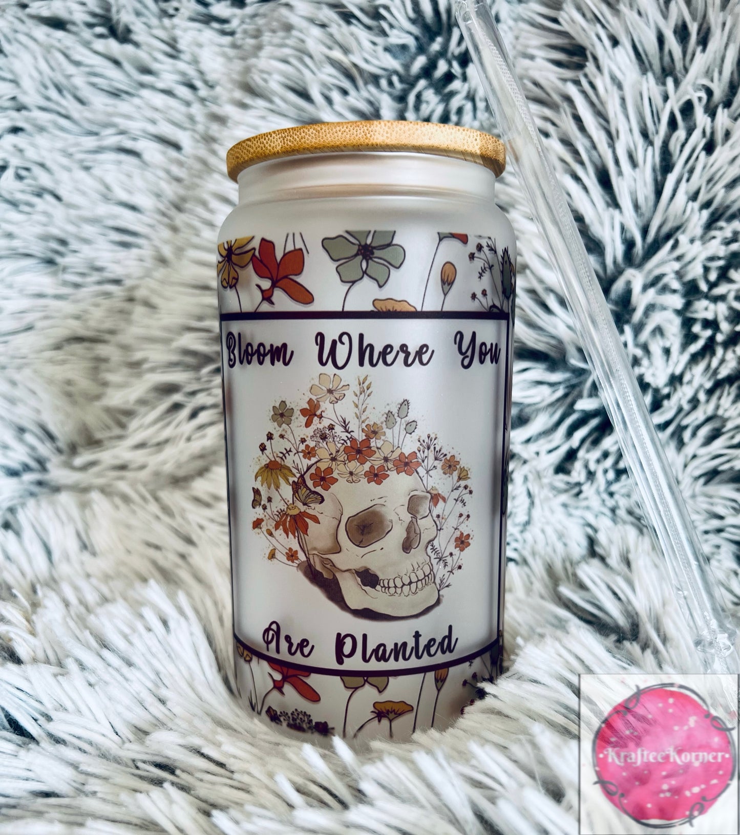 Bloom Where You Are Planted 16oz Libby Glass