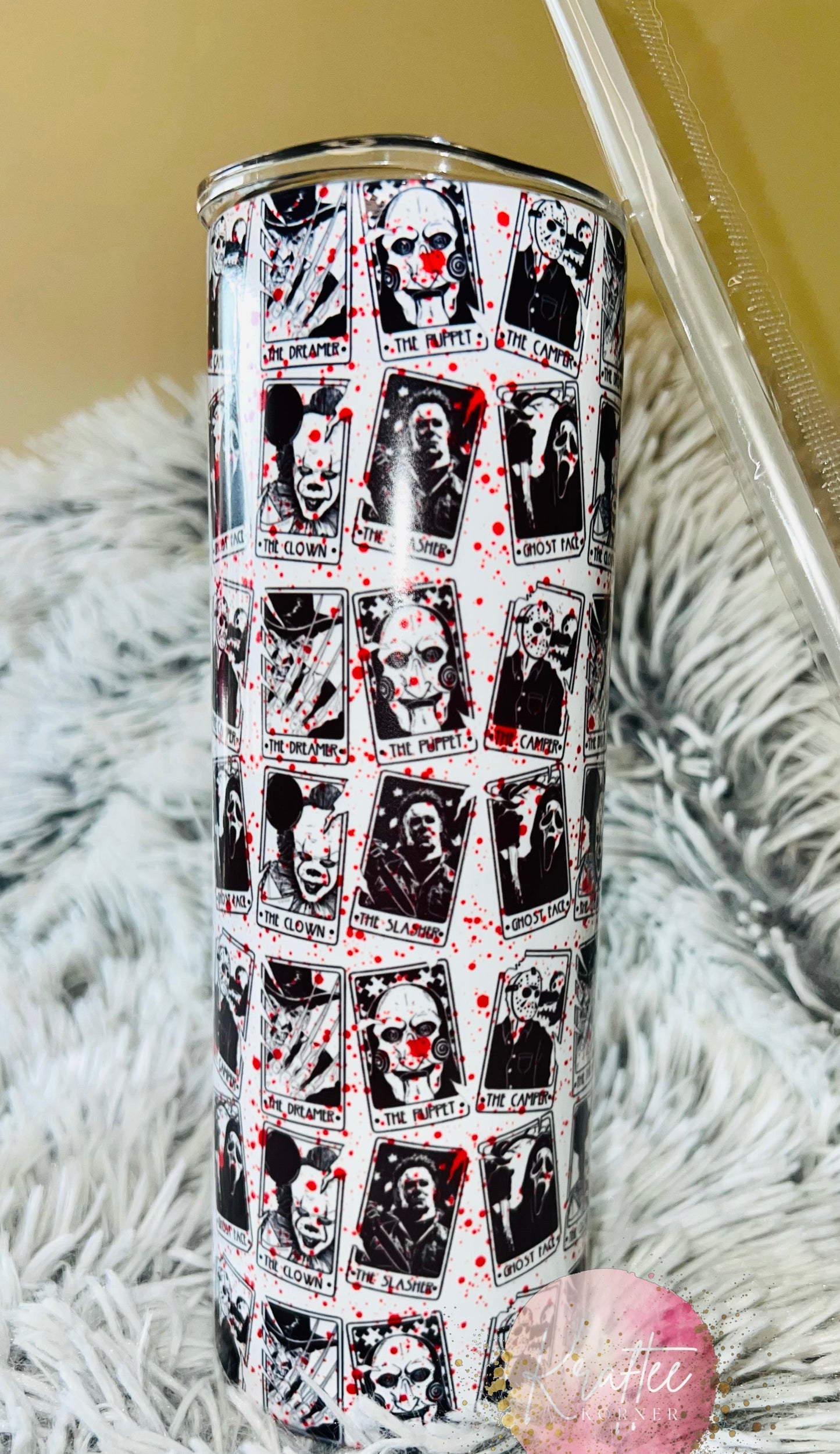 Horror Tarot Cards 20oz Skinny Tumbler