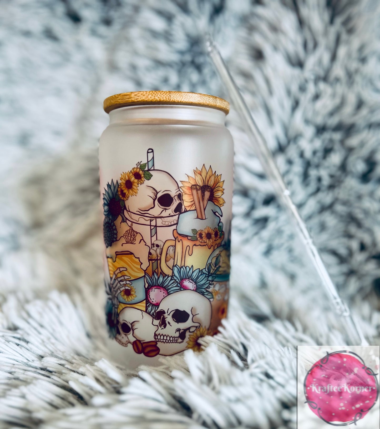 Fueled By Iced Coffee & Anxiety 16oz Libby Glass