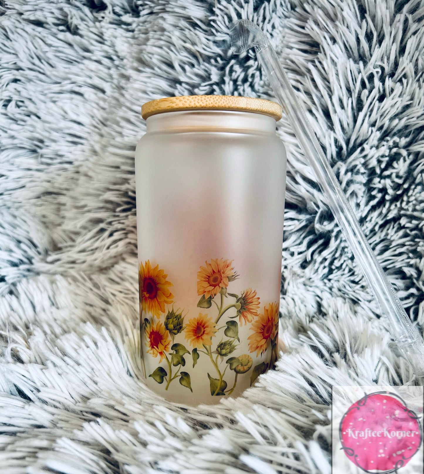 Sunflower Cow 16oz Libby Glass