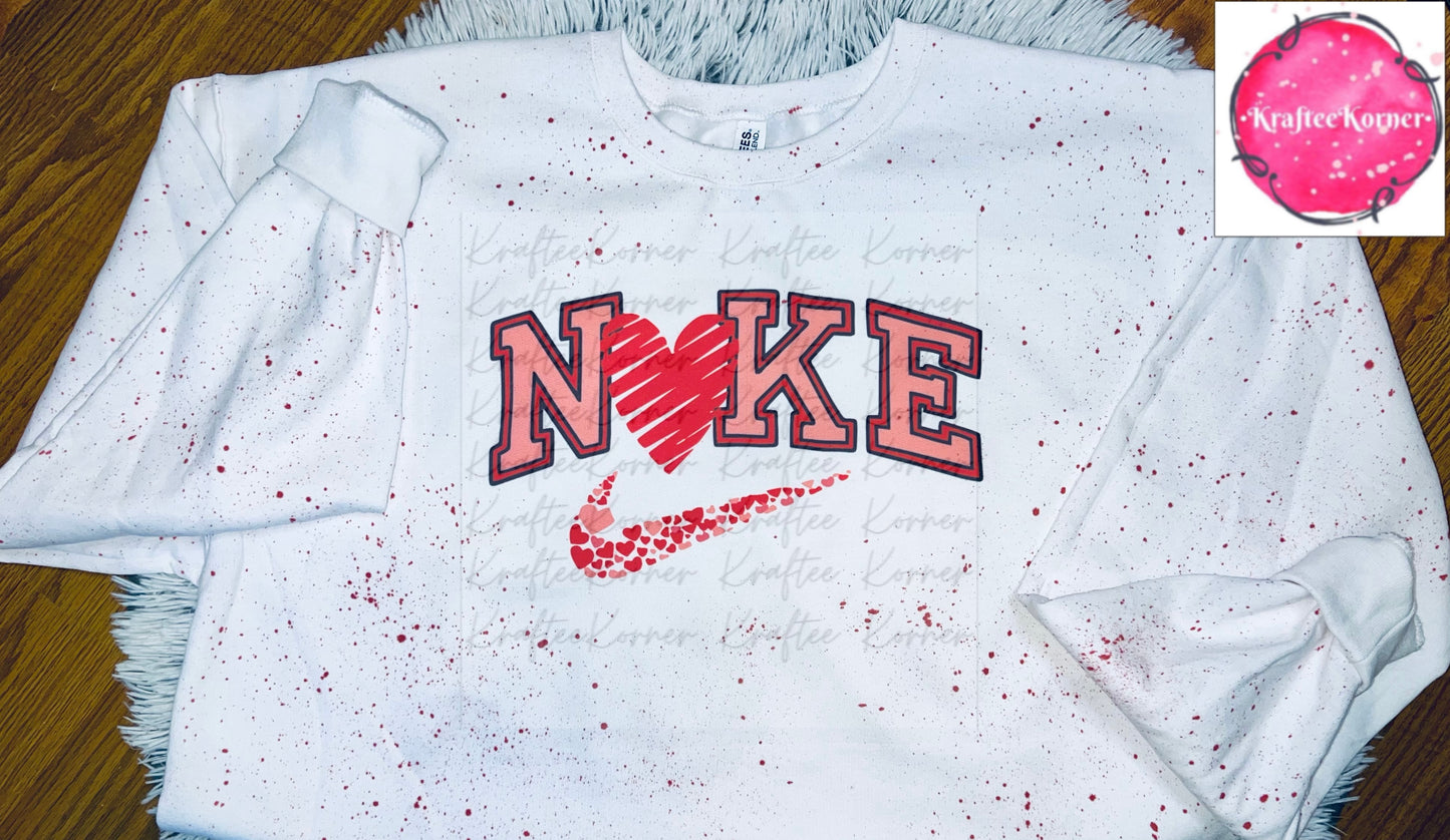 N!KE Valentine Dyed Adult Unisex Crewneck Sweatshirt