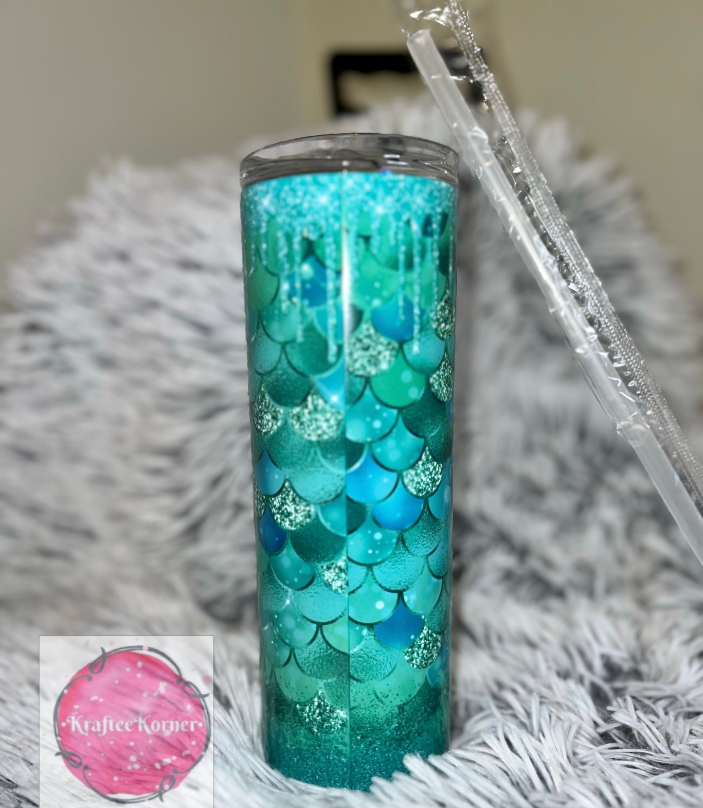 Skeleton Mermaid Green 20oz Skinny Tumbler
