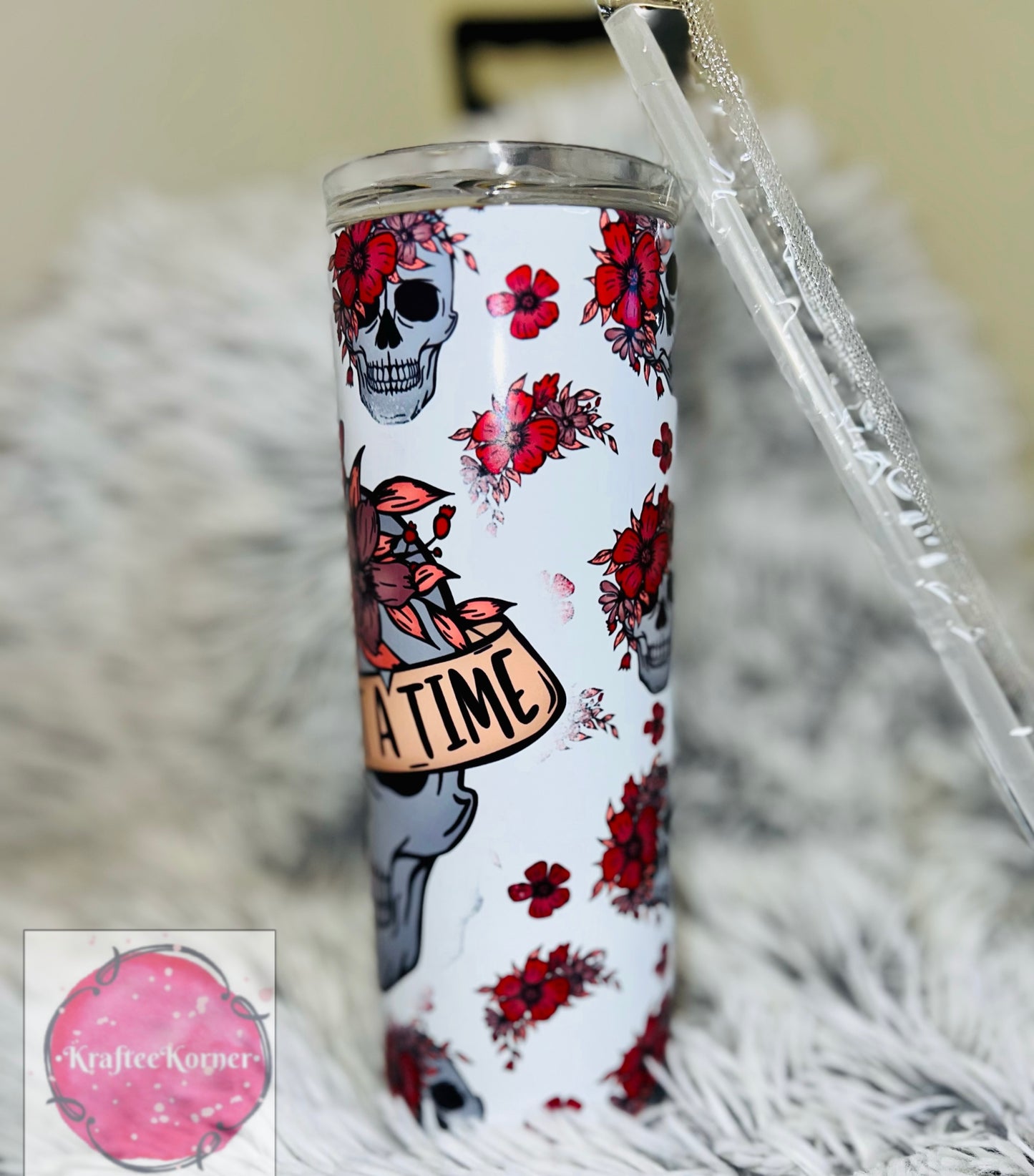 One Day At A Time 20oz Skinny Tumbler
