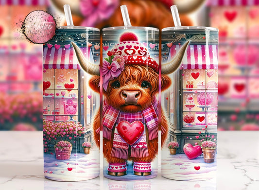 Valentine Cow 20oz Skinny Tumbler