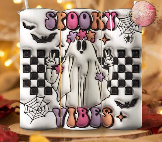 Spooky Vibes Ghost 20oz Skinny Tumbler