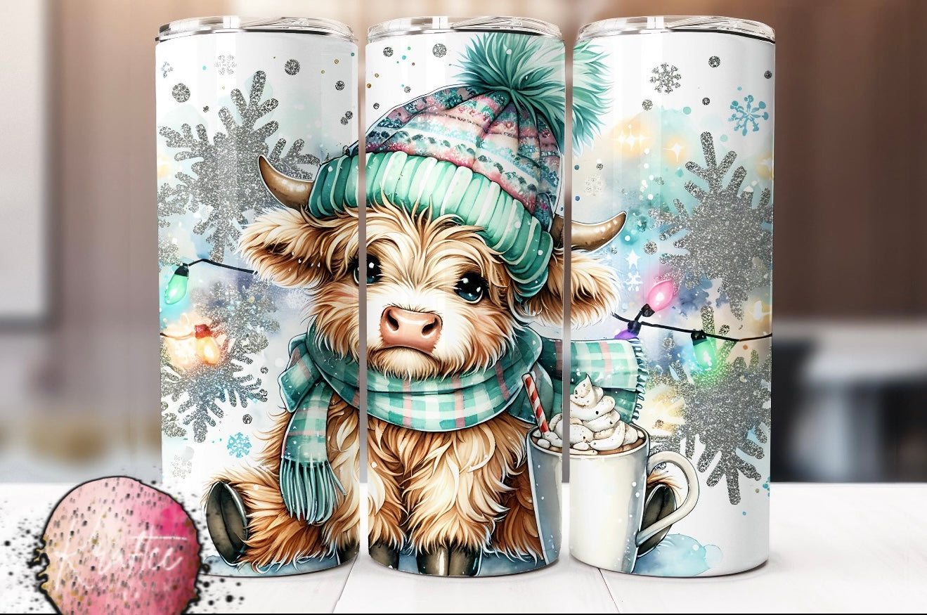 Winter Cow 20oz Skinny Tumbler