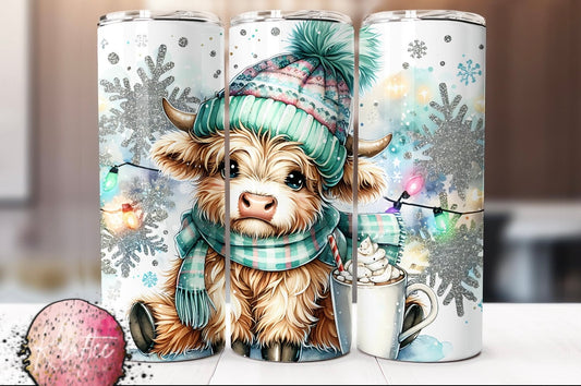 Winter Cow 20oz Skinny Tumbler