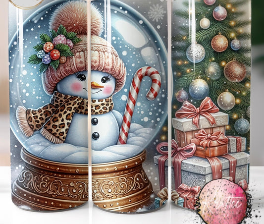 Snowman Snow Globe 20oz Skinny Tumbler
