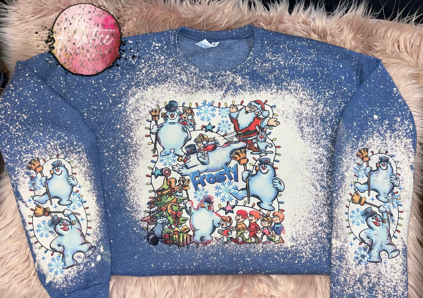 Frosty The Snowman Bleached Unisex Crewneck Sweatshirt
