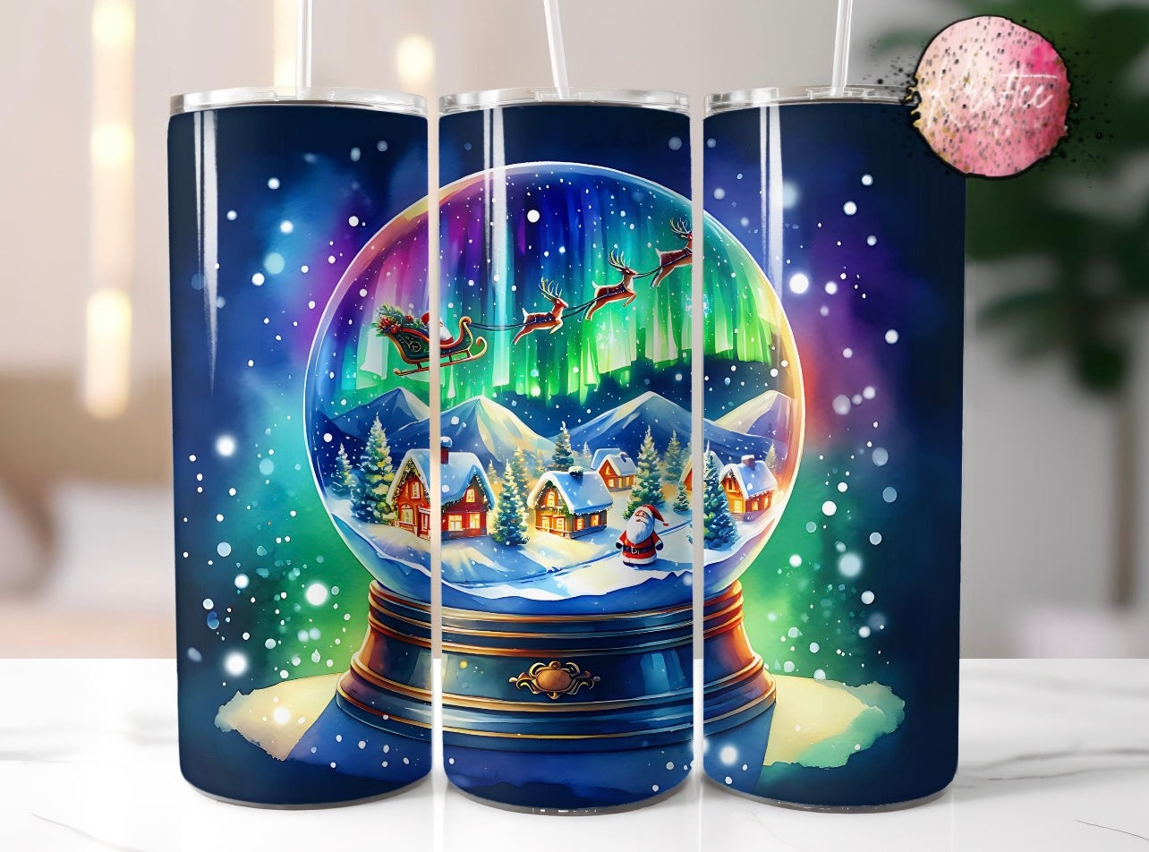 Christmas Snow Globe 20oz Skinny Tumbler