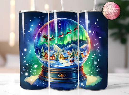Christmas Snow Globe 20oz Skinny Tumbler