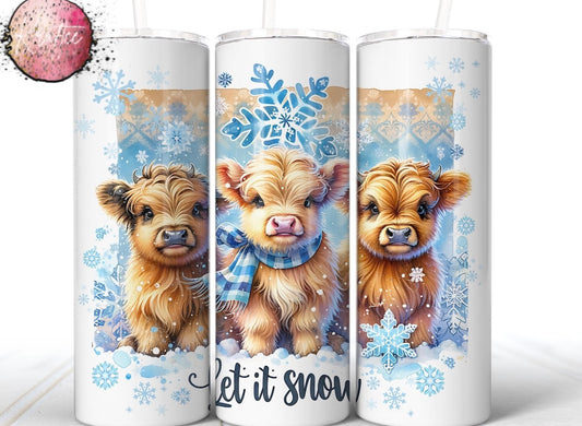 Let It Snow Cows 20oz Skinny Tumbler
