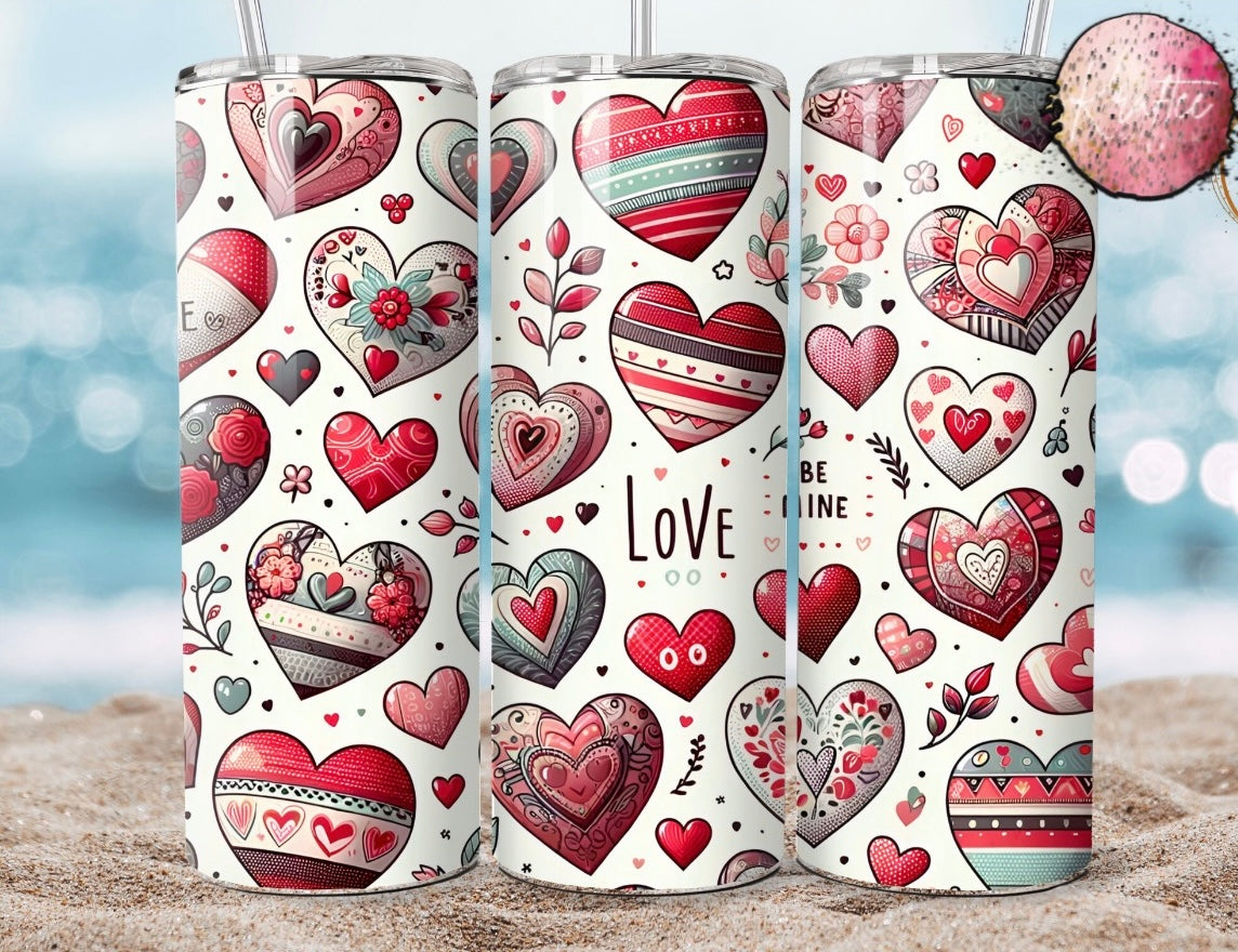 Valentine Hearts 20oz Skinny Tumbler