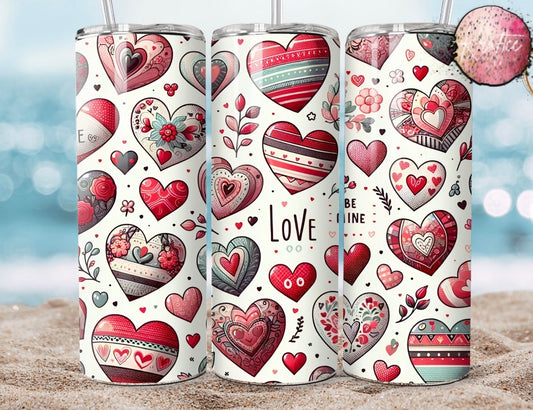 Valentine Hearts 20oz Skinny Tumbler