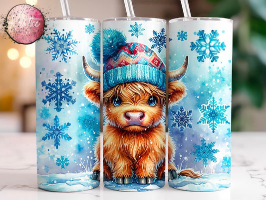 Winter Cow 20oz Skinny Tumbler