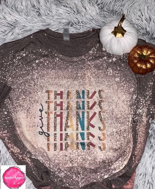 Give Thanks Bleached Unisex T-shirt