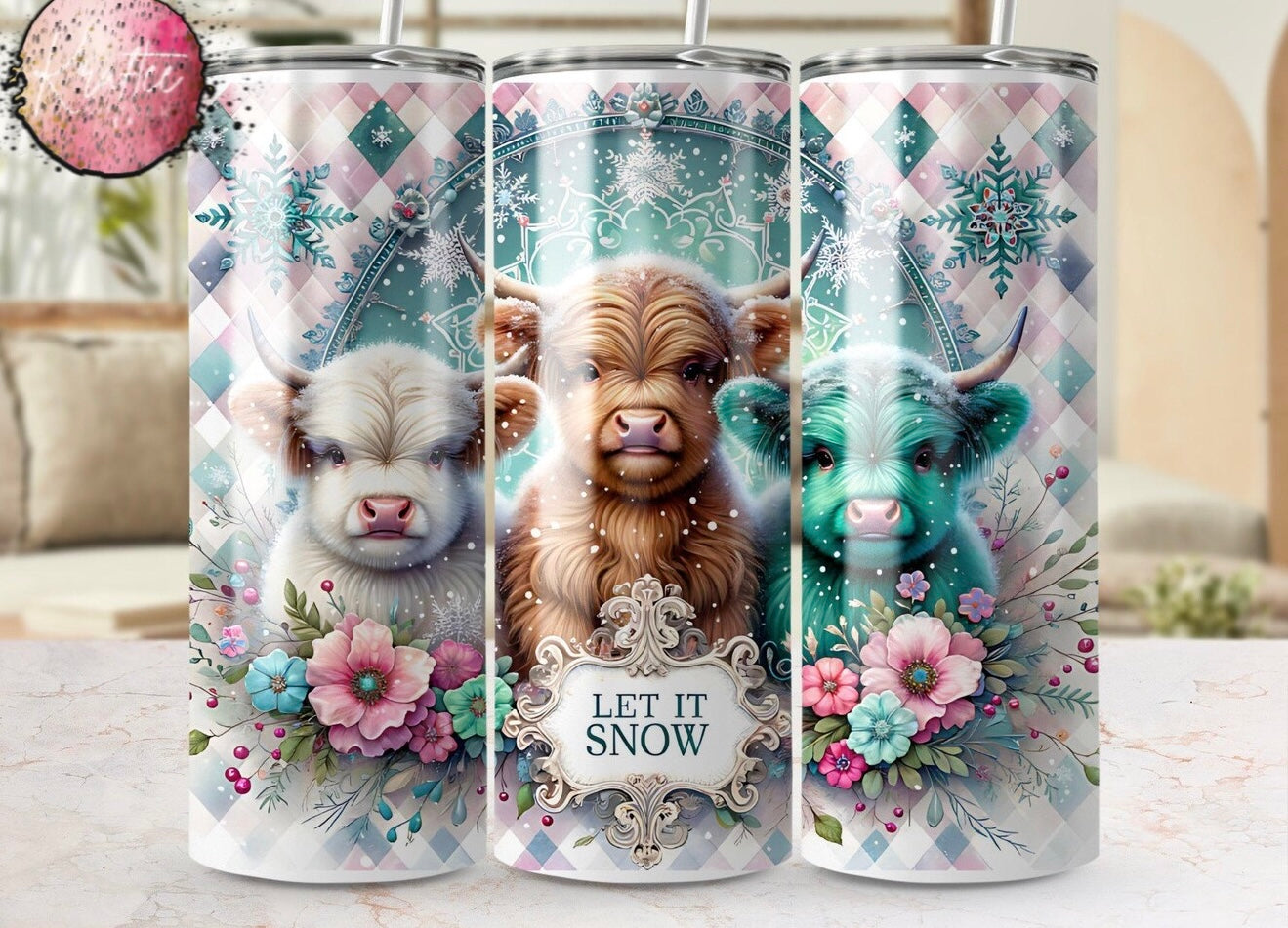 Let It Snow Cows 20oz Skinny Tumbler