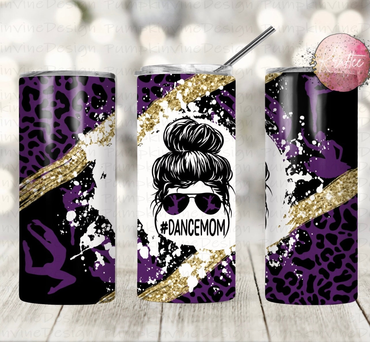 Dance Mom Messy Bun 20oz Skinny Tumbler