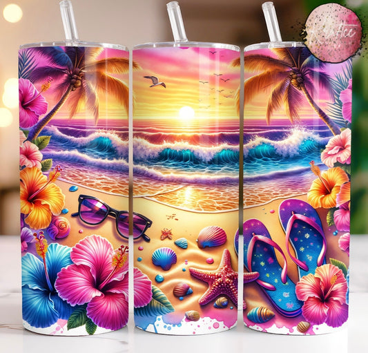 Beach Sunset 20oz Skinny Tumbler