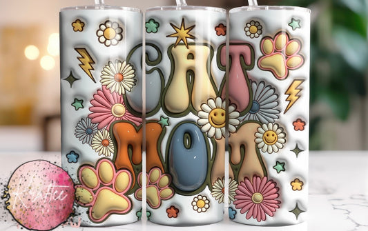 Cat Mom 20oz Skinny Tumbler