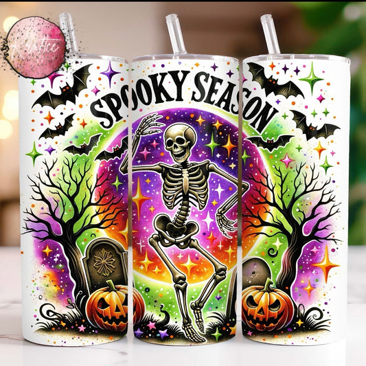 Spooky Season Skeleton 20oz Skinny Tumbler