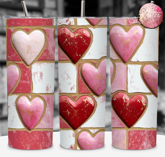 Brick Hearts 20oz Skinny Tumbler