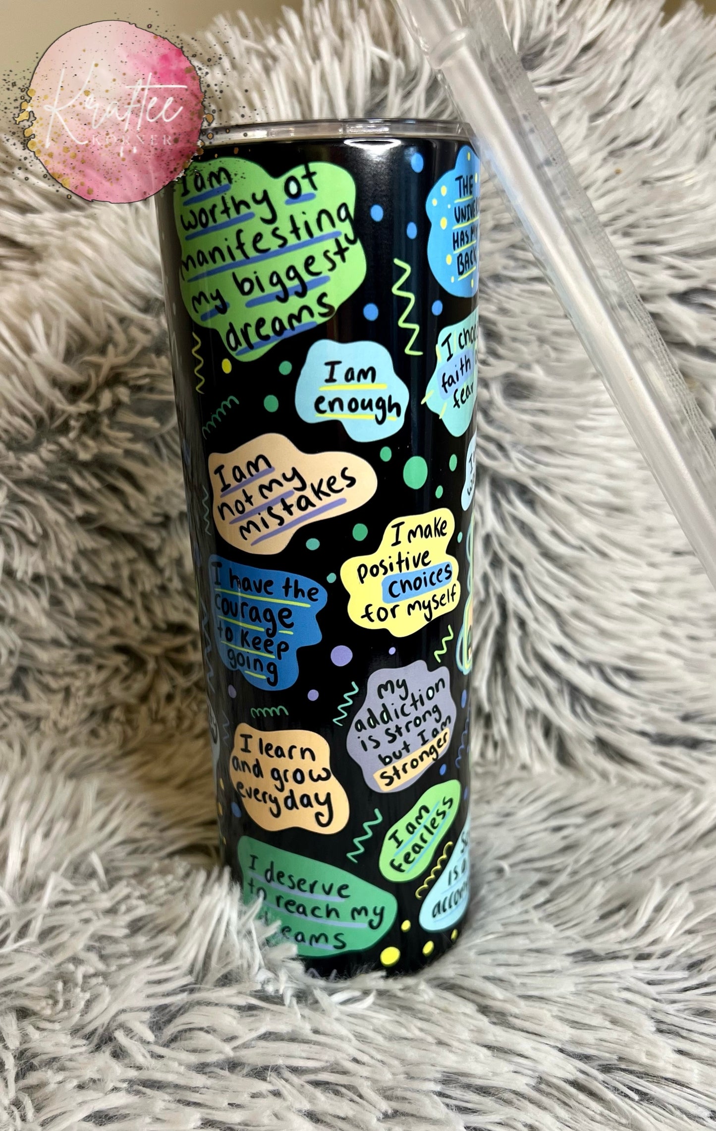Sobriety Affirmations 20oz Skinny Tumbler