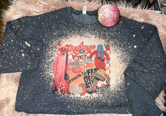 Christmas Story Bleached Unisex Crewneck Sweatshirt