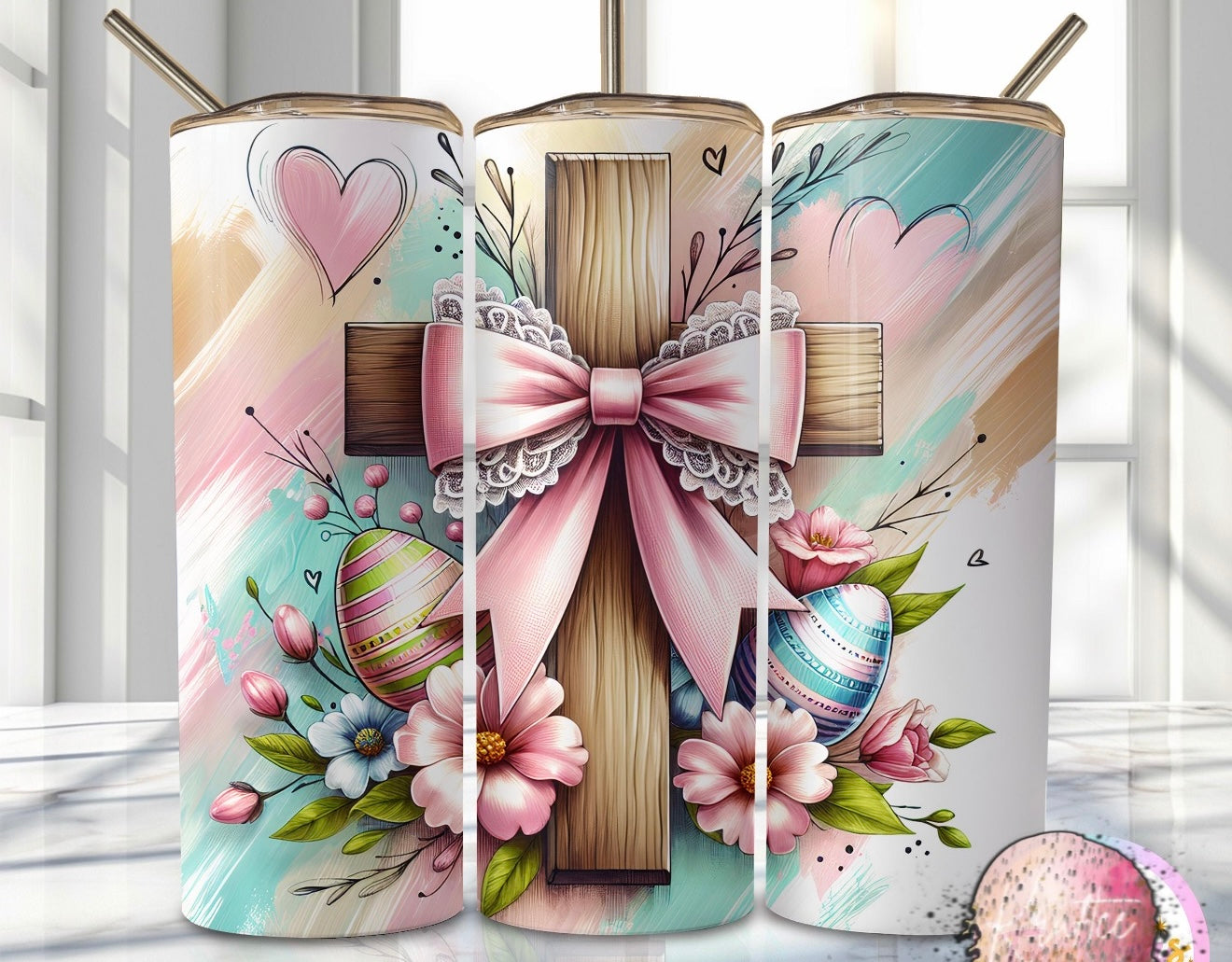 Easter Cross 20oz Skinny Tumbler