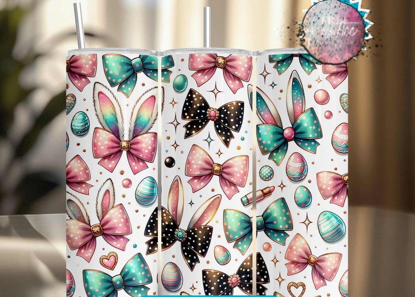 Bunny Bows 20oz Skinny Tumbler